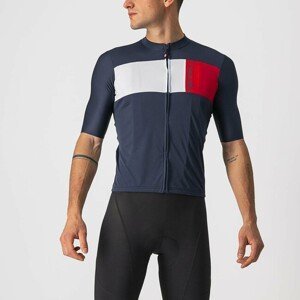 CASTELLI Cyklistický dres s krátkym rukávom - PROLOGO VII - červená/modrá/šedá 2XL
