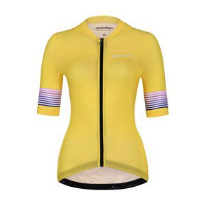 HOLOKOLO Cyklistický dres s krátkym rukávom - RAINBOW LADY - žltá 2XL