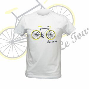 NU. BY HOLOKOLO Cyklistické tričko s krátkym rukávom - LE TOUR LEMON - biela XL