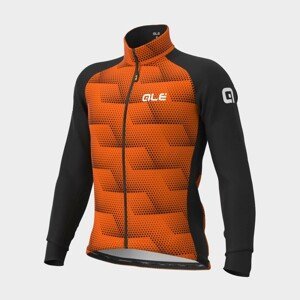 ALÉ Cyklistická zateplená bunda - SOLID SHARP - oranžová/čierna XL