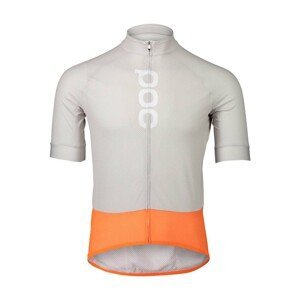 POC Cyklistický dres s krátkym rukávom - ESSENTIAL ROAD LOGO - šedá/oranžová 2XL