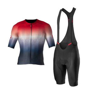 CASTELLI Cyklistický krátky dres a krátke nohavice - AERO RACE 6.0 - biela/modrá/čierna/červená