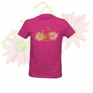 NU. BY HOLOKOLO Cyklistické tričko s krátkym rukávom - FLOWER BIKE GIRL - ružová 9-10Y