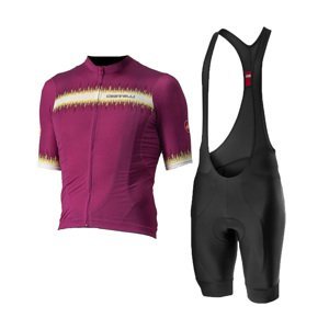 CASTELLI Cyklistický krátky dres a krátke nohavice - GRIMPEUR - cyklamenová/čierna