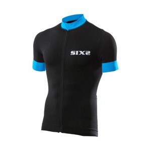 SIX2 Cyklistický dres s krátkym rukávom - BIKE3 STRIPES - modrá/čierna S