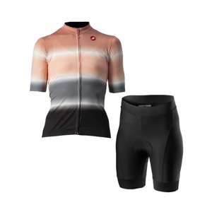 CASTELLI Cyklistický krátky dres a krátke nohavice - DOLCE LADY - šedá/ružová/čierna
