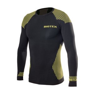 BIOTEX Cyklistické tričko s dlhým rukávom - SEAMLESS - žltá/čierna XS-S