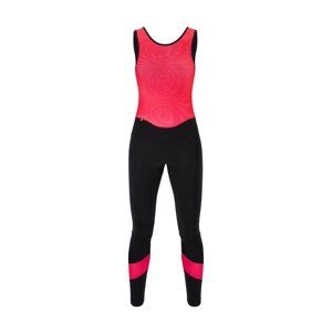 SANTINI Cyklistické nohavice dlhé s trakmi - CORAL BENGAL LADY - čierna/ružová XL