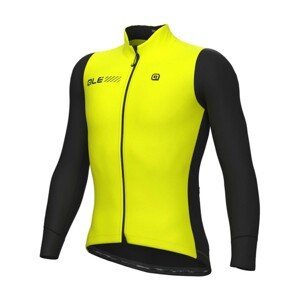 ALÉ Cyklistická zateplená bunda - FONDO 2.0 SOLID - čierna/žltá 5XL