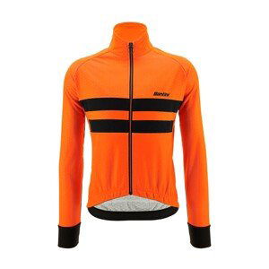 SANTINI Cyklistická zateplená bunda - COLORE HALO - oranžová 4XL