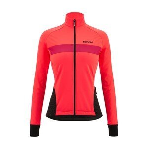 SANTINI Cyklistická zateplená bunda - CORAL BENGAL LADY - ružová XL