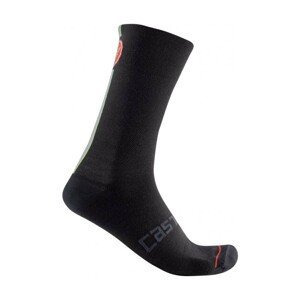 CASTELLI Cyklistické ponožky klasické - RACING STRIPE - čierna S-M