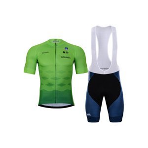 BONAVELO Cyklistický krátky dres a krátke nohavice - SLOVENIA 2022 - modrá/zelená