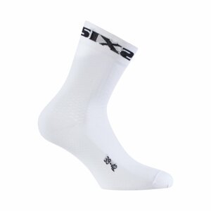 SIX2 Cyklistické ponožky klasické - WHITE SHORT - biela 43-46