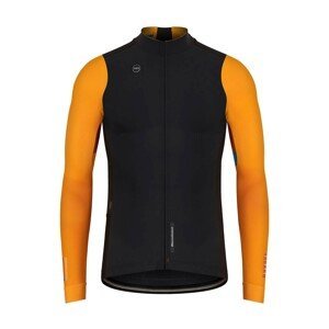 GOBIK Cyklistická zateplená bunda - MIST BLEND - oranžová/čierna L