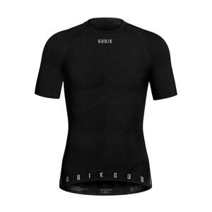 GOBIK Cyklistické tričko s krátkym rukávom - WINTER MERINO - čierna
