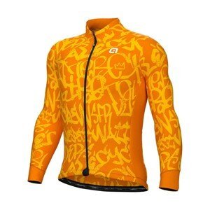 ALÉ Cyklistický dres s dlhým rukávom zimný - SOLID RIDE - oranžová/žltá L