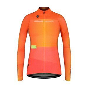 GOBIK Cyklistický dres s dlhým rukávom zimný - COBBLE LADY - ružová/oranžová