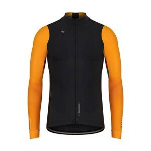 GOBIK Cyklistická zateplená bunda - MIST BLEND - oranžová/čierna 2XL