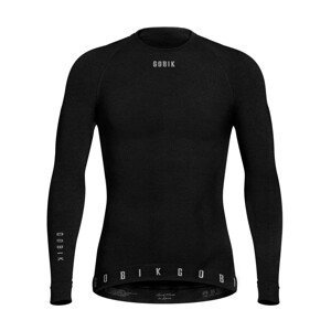 GOBIK Cyklistické tričko s dlhým rukávom - WINTER MERINO - čierna M
