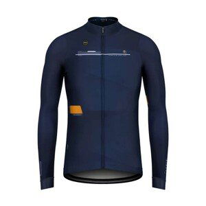 GOBIK Cyklistický dres s dlhým rukávom zimný - SUPERCOBBLE - modrá 2XL