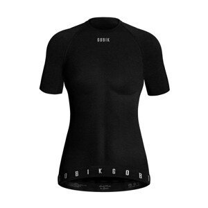 GOBIK Cyklistické tričko s krátkym rukávom - WINTER MERINO LADY - čierna XS-S