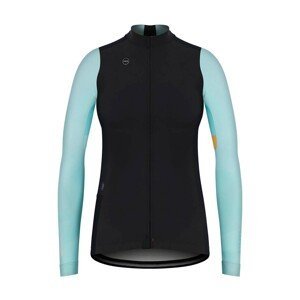 GOBIK Cyklistická zateplená bunda - MIST BLEND LADY - čierna/svetlo modrá S