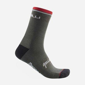 CASTELLI Cyklistické ponožky klasické - QUINDICI SOFT MERINO - zelená S-M