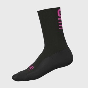 ALÉ Cyklistické ponožky klasické - STRADA 2.0 WINTER - čierna/ružová
