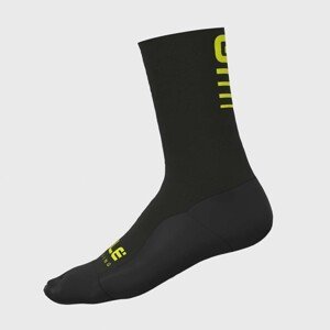 ALÉ Cyklistické ponožky klasické - STRADA 2.0 WINTER - čierna/žltá L