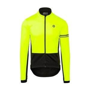 AGU Cyklistická zateplená bunda - WINTER ESSENTIAL - čierna/žltá 3XL