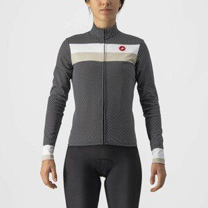 CASTELLI Cyklistický dres s dlhým rukávom zimný - VOLARE LADY WINTER - biela/čierna