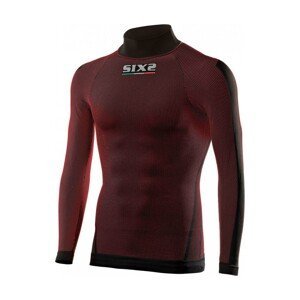 SIX2 Cyklistické tričko s dlhým rukávom - TS3 II - červená/bordová M-L