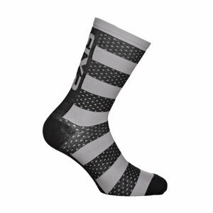 SIX2 Cyklistické ponožky klasické - LUXURY MERINO - čierna/šedá 47-49