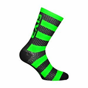 SIX2 Cyklistické ponožky klasické - LUXURY MERINO - zelená/čierna 47-49