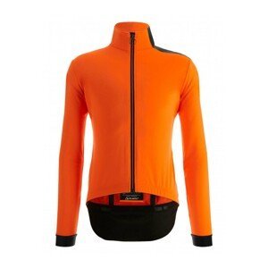 SANTINI Cyklistická zateplená bunda - VEGA MULTI - čierna/oranžová 3XL