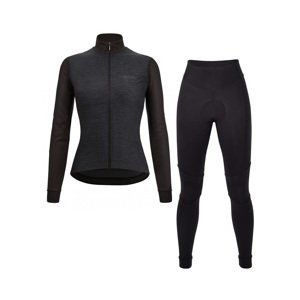 SANTINI Cyklistický zimný dres a nohavice - COLORE PURO+OMNIA W - čierna