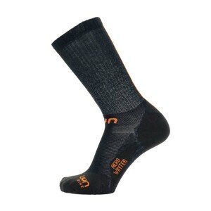 UYN Cyklistické ponožky klasické - AERO WINTER - oranžová/čierna 39-41