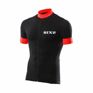 SIX2 Cyklistický dres s krátkym rukávom - BIKE3 STRIPES - čierna/červená S