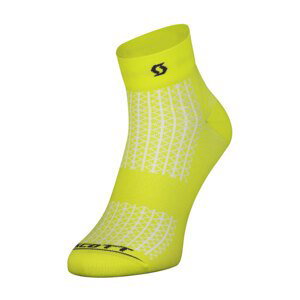 SCOTT Cyklistické ponožky členkové - PERFORMANCE QUARTER - žltá/čierna