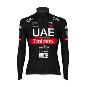 PISSEI Cyklistická zateplená bunda - UAE TEAM EMIRATES 23 - biela/červená/čierna