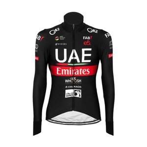 PISSEI Cyklistický dres s dlhým rukávom zimný - UAE TEAM EMIRATES 23 - biela/čierna/červená XL
