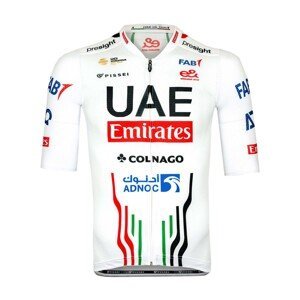 PISSEI Cyklistický dres s krátkym rukávom - UAE TEAM EMIRATES OFFICIAL 2024 - biela/červená/čierna