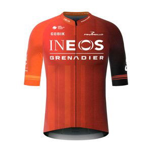 GOBIK Cyklistický dres s krátkym rukávom - REACTIVE INEOS GRENADIERS 2024 - červená/oranžová 2XL