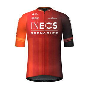 GOBIK Cyklistický dres s krátkym rukávom - ODYSSEY INEOS GRENADIERS 2024 - červená/oranžová S