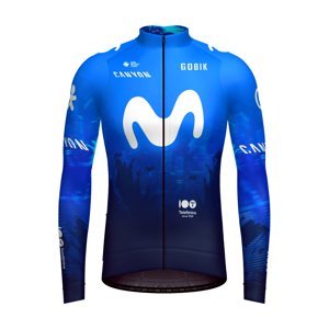 GOBIK Cyklistický dres s dlhým rukávom zimný - HYDER MOVISTAR TEAM 2024 - modrá/biela L