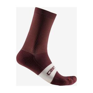 CASTELLI Cyklistické ponožky klasické - ESPRESSO 15 - bordová 44-47