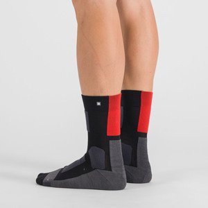 SPORTFUL Cyklistické ponožky klasické - PRIMALOFT - čierna/červená S-M