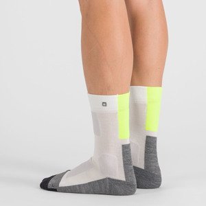 SPORTFUL Cyklistické ponožky klasické - PRIMALOFT - biela/žltá L-XL