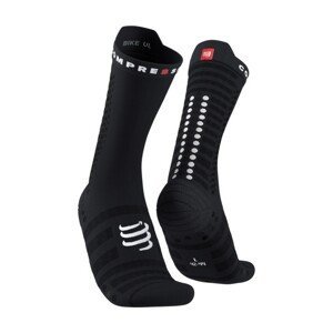 COMPRESSPORT Cyklistické ponožky klasické - PRO RACING V4.0 ULTRALIGHT BIKE  - čierna/biela 39-41